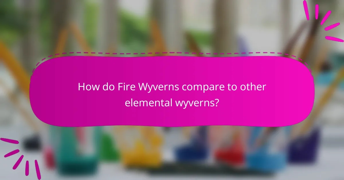 How do Fire Wyverns compare to other elemental wyverns?