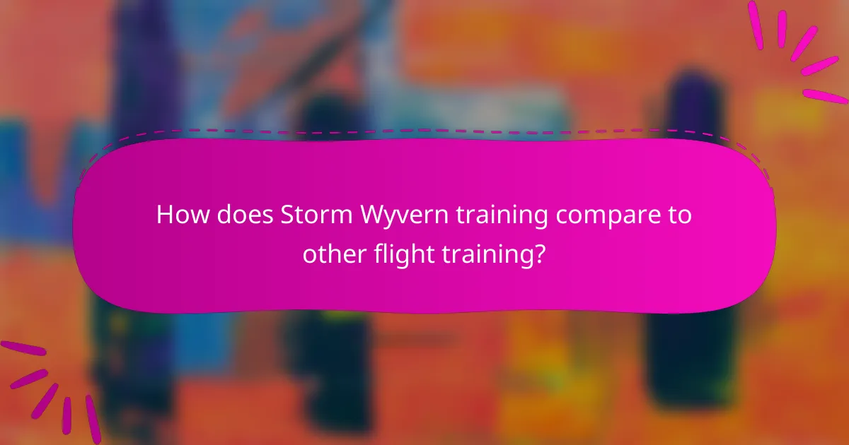 How does Storm Wyvern training compare to other flight training?