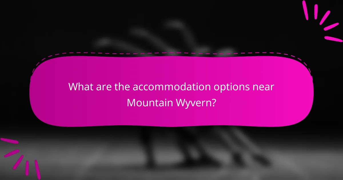 What are the accommodation options near Mountain Wyvern?