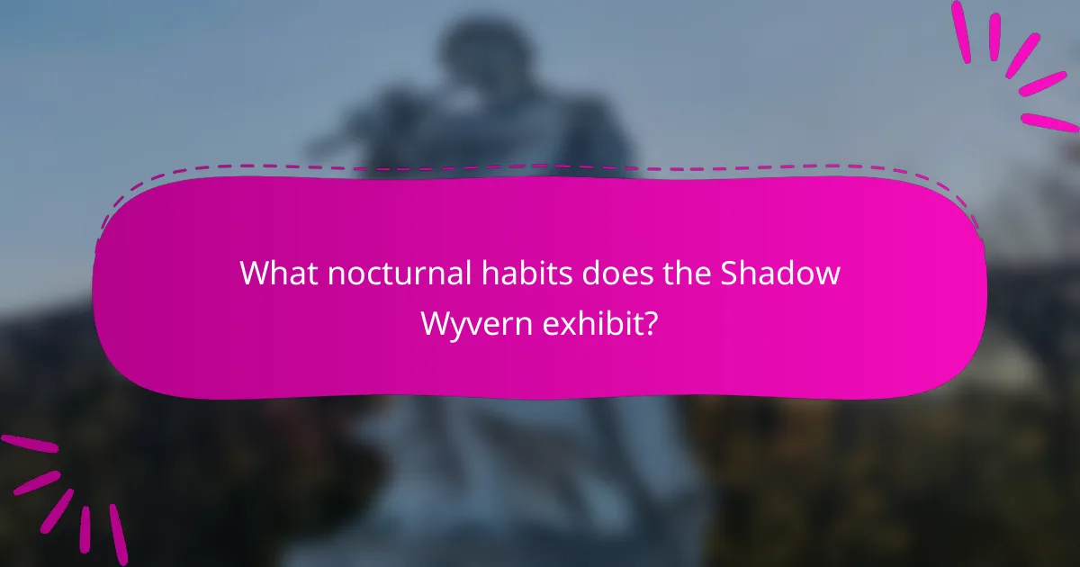 What nocturnal habits does the Shadow Wyvern exhibit?